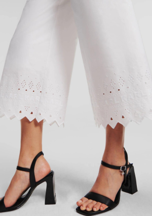 EMBROIDERED PANTS WHITE