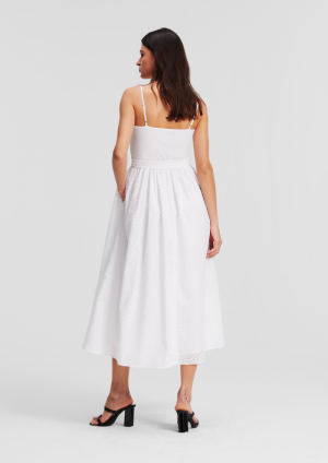 KL BURNOUT DRESS WHITE