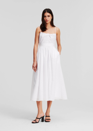 KL BURNOUT DRESS WHITE