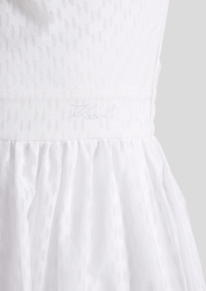 KL BURNOUT DRESS WHITE