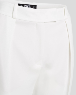 CONTRAST PANEL TAILORED PANTS 101101/WHITE-BL