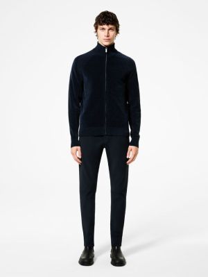 VELVET FULL ZIP KNIT 60 BLUE BLACK 
