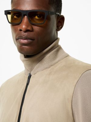 NABUCCO FULL ZIP SOFT KNIT 87 TABACCO