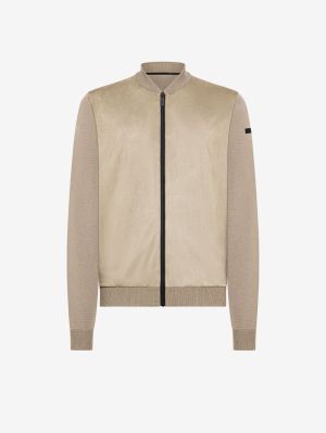 NABUCCO FULL ZIP SOFT KNIT 87 TABACCO