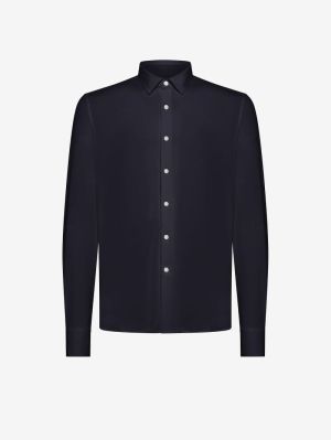 OXFORD OPEN SHIRT 60 BLUE BLACK 