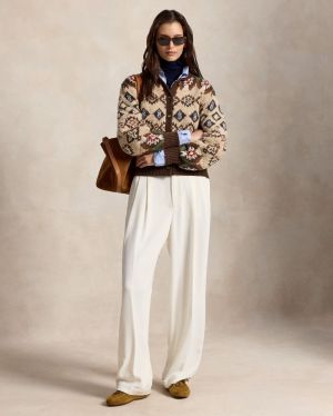SWEATER-CARDIGAN OATMEAL/BROWN M